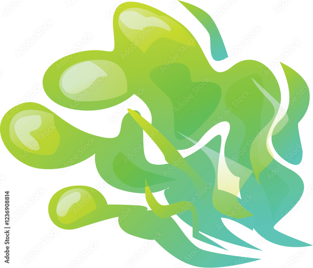 Poster colorful smoke is creating dynamic shapes with a gradient from green to yellow