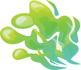 Colorful smoke is creating dynamic shapes with a gradient from green to yellow