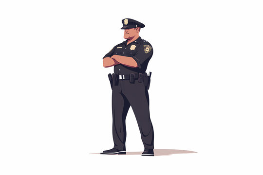 police officer in uniform with arms crossed clip art preview