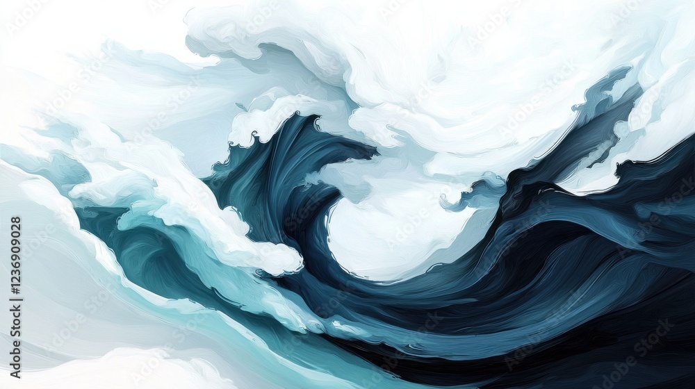 Poster dynamic energy of swirling wind and clouds abstract art ink on paper ethereal atmosphere close-up vi