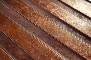 Rustic weathered metal bars with aged patina and deep texture