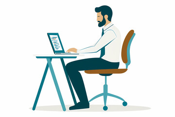 Modern office workspace with a computer desk, office chair, and electronic devices in a stylish setting.