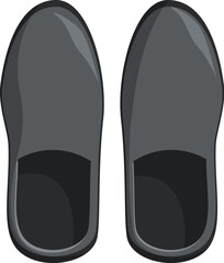 Simple black slippers provide cozy comfort on a clean white backdrop