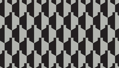 Black, white and gray abstract repeating geometric shapes background pattern