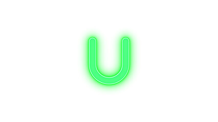 U icon green color glowing neon on black background © Syqviro