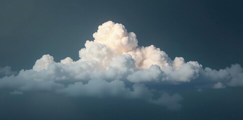 Naklejka premium Cloud formations isolated on dark grey background, solitude, mist, nature