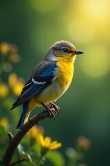 Fototapeta premium Einige Augen in einem Auge mit einem kleinen Vogel, fliegen, natur