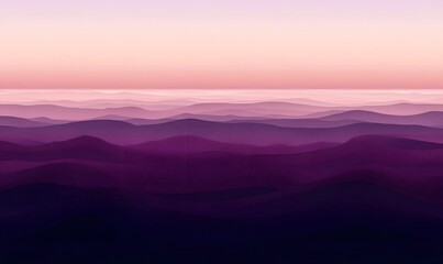 Fototapeta premium Purple mountain range sunset landscape, serene background for design