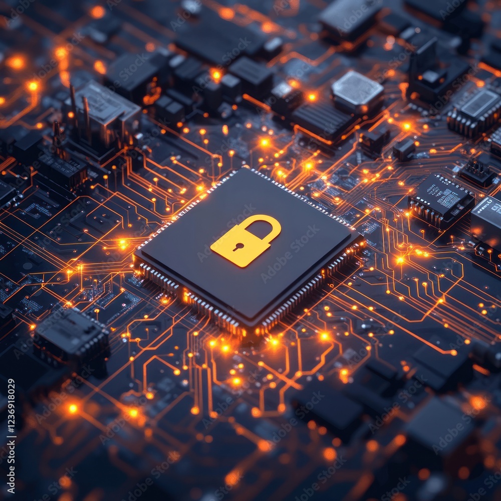 Poster secure data chip on circuit board