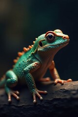 Fototapeta premium Einige Augen in einem Auge mit einem kleinen Reptil, reptile, leuchtend, unterschiedlich
