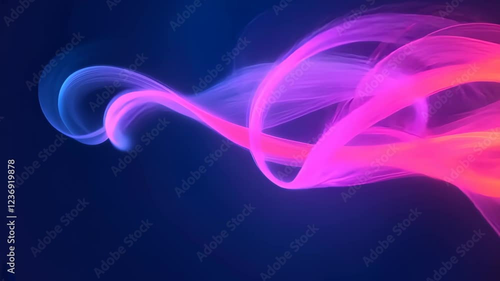 Poster abstract firework burst in neon colors exploding into vivid shapes against deep blue background for 