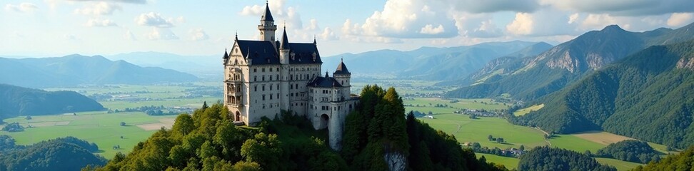 Hohenzollern Castle sits atop a mountain peak, grandeur, majestic