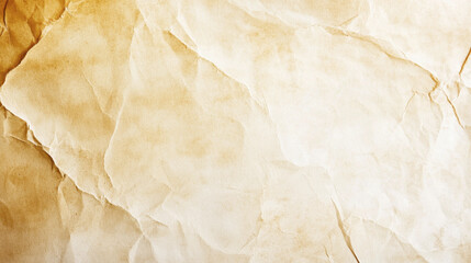 Crumpled vintage paper texture with warm tones and subtle stains
