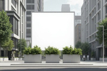 Obraz premium an empty billboard in a city street