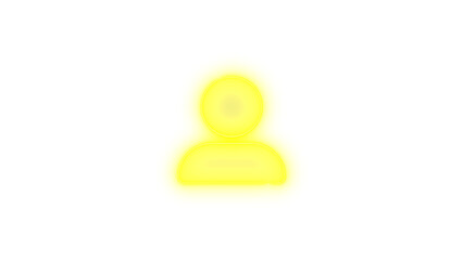 User large icon yellow color glowing neon on black background