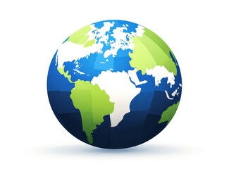 Naklejka premium Vibrant Globe Clipart: A Detailed World Map - Global connection, environmental awareness, international collaboration, world map, and geographical exploration.
