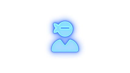 User ninja icon blue color glowing neon on black background