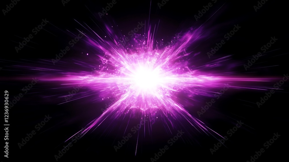 Wall mural purple burst effect on black for abstract background use