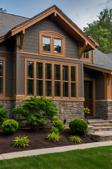 Modern Stone and Wood House Exterior: Dream Home Design and Architecture