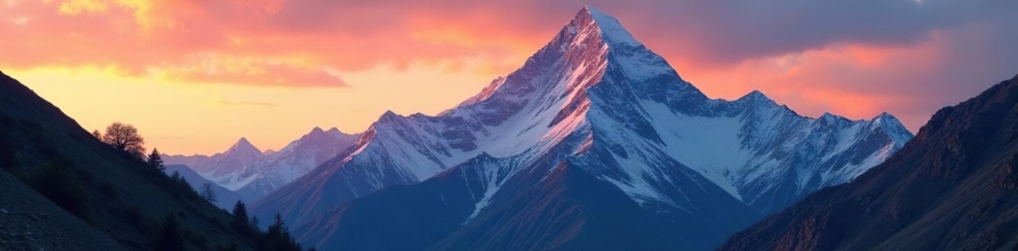 Killer Nanga Parbat mountain at sunrise with rugged terrain, nanga, asian, parbat