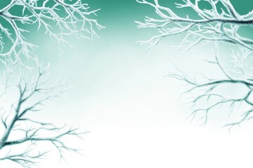 Winter Branches Pastel Green Dream - Symbolizing serenity, winter, nature, peace, and hope, this dreamy pastel green fractal art piece features frost-covered branches against a soft, white background.