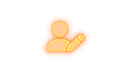 User pen icon brown color glowing neon on black background