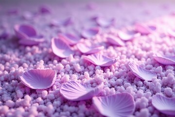 Fototapeta premium Soft lavender petals scattered on a plush carpet, soft, carpet, floral