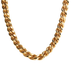 Obraz premium Luxury Gold Twisted Rope Chain Necklace Isolated on Transparent or blank Background, PNG