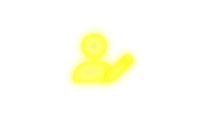 User pen icon yellow color glowing neon on black background