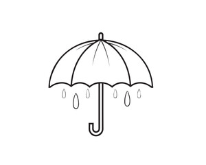 Umbrella line art vector illustration