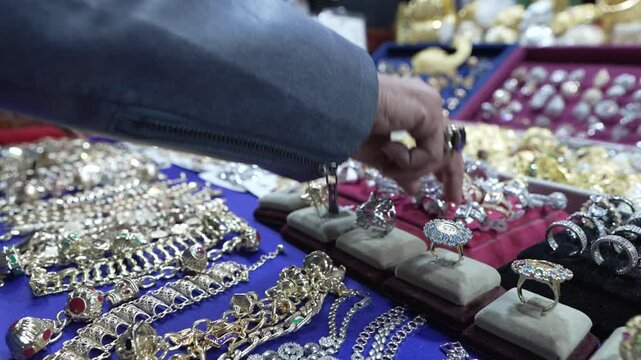 Traditional rings and jewelry at Tripoli souk