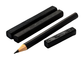 Artist’s charcoal png isolated transparent white background | Clipping path white background 2025 download high-quality art supply image for design and creative projects