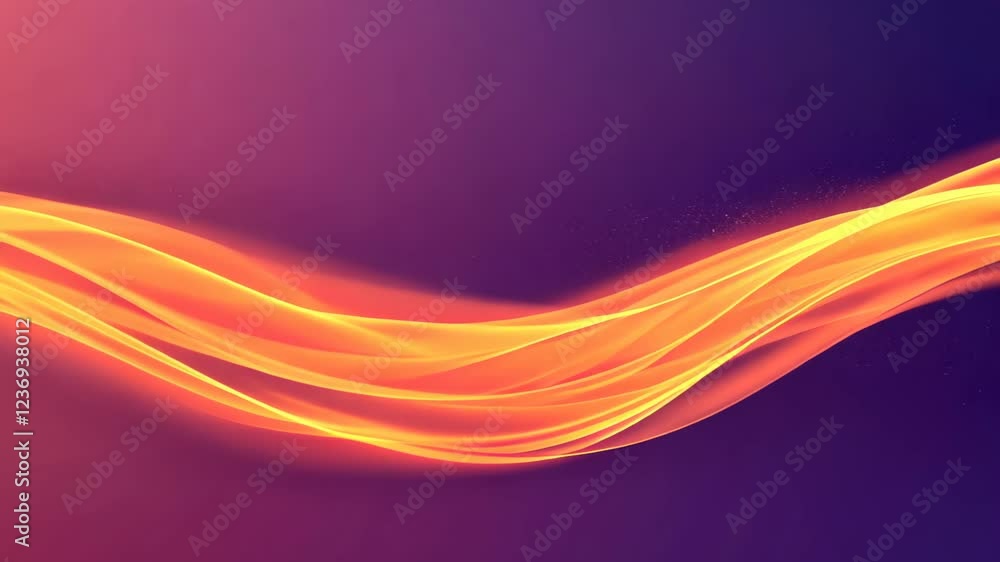 Poster abstract dynamic particles flying in fiery wind against vivid background featuring warm tones and mo