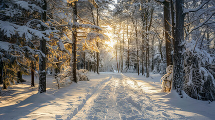 fantastic winter scene, nature in winter, snow in winter