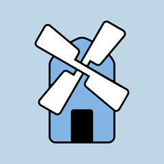 Windmill vector isolated icon. Agriculture sign