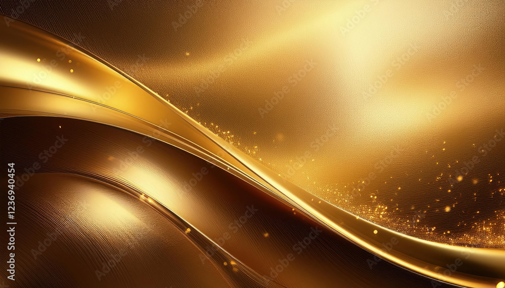 Poster elegant abstract design featuring rich gold background with soft textures and shimmering effects