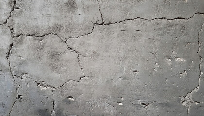 Obraz premium Rough concrete grey wall texture with cracks and imperfections, showcasing its aged character