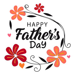 Vibrant Father's Day Vector Design: Stylish Text Illustration on Transparent Background