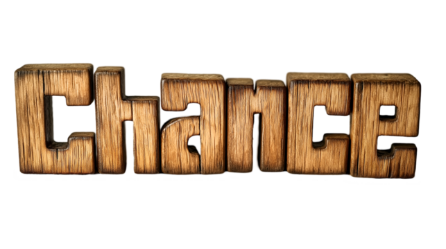 Wooden Chance Blocks Rustic Alphabet Design, Retro Decor for Craft and Inspiration, isolated on transparent background. - Powered by Adobe