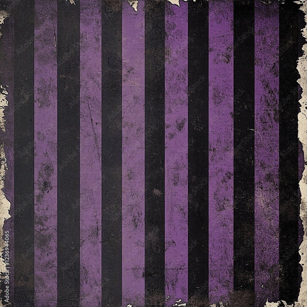 Poster purple and black striped grunge texture background with distressed edges, showcasing a bold, modern 