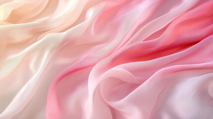 Obraz premium Luxurious satin fabric in pastel hues blending pink and white