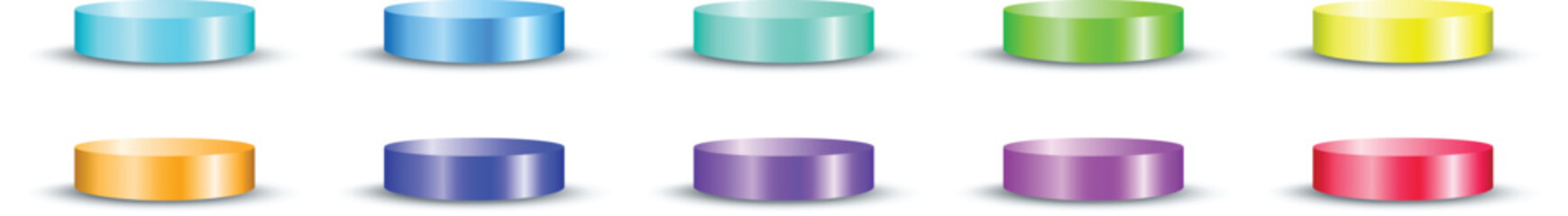 Collection of Colorful podium, products display presentation, vector design.