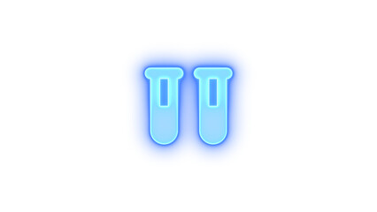 Vials icon blue color glowing neon on black background
