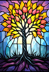 illustrazione sfondo con elementi astratti e motivi floreali a tema surreale