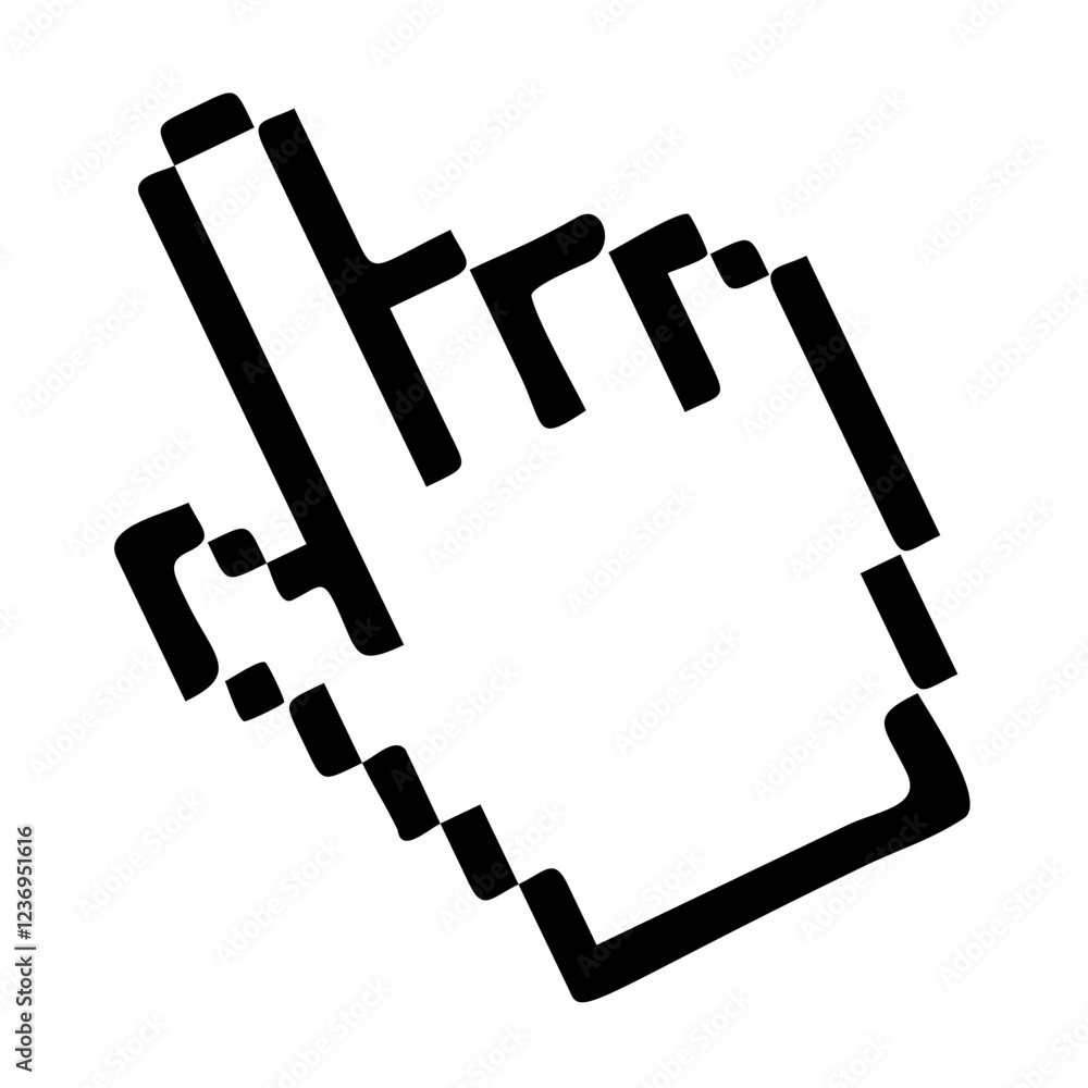 Fototapete Cursor hand icon, hand form mouse click cursor, hand pointer