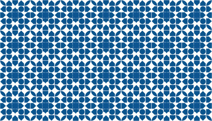 Geometric pattern with different blue and white color schemes. which can be used in a variety of contexts, such as textiles, wallpaper or decorative arts.