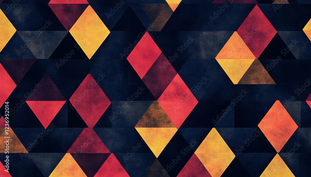 Poster abstract geometric pattern of triangles and diamonds