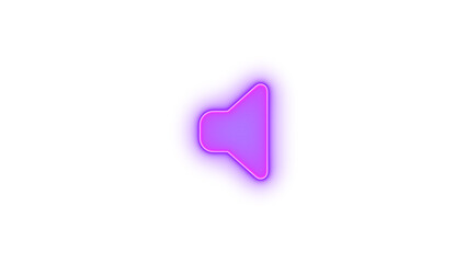 Volume off icon purple color glowing neon on black background