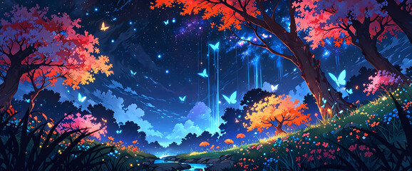 Fototapeta premium Enchanted Night Garden