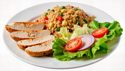 Vegan meal in vibrant colors for healthy diet.